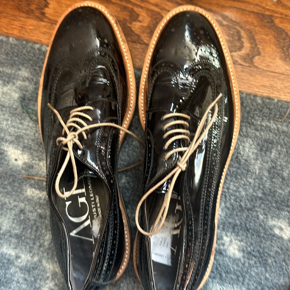 AGL patent leather loafers. NWOT
